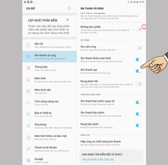 Tắt âm thanh sạc