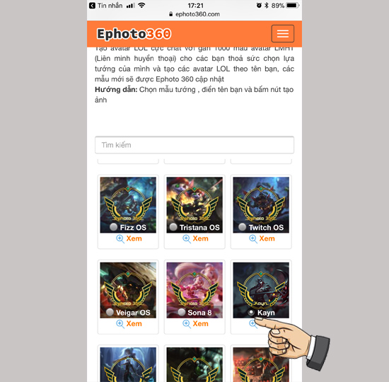 ​Đánh dấu chọn nhân vật yêu thích của bạn