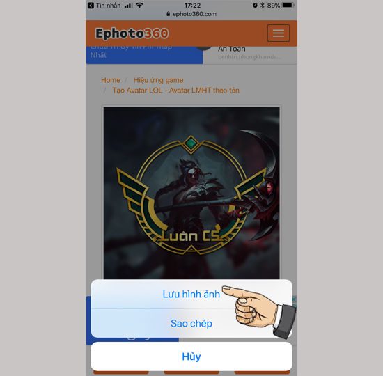 ​Lưu ảnh về và bắt đầu cài đặt hình nền 