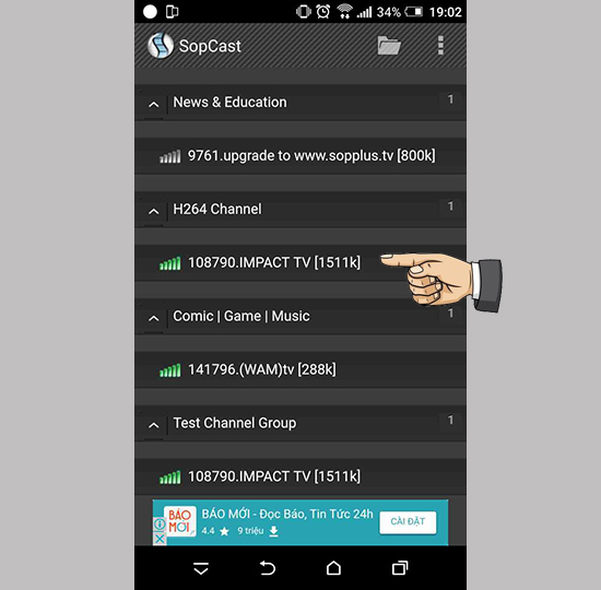Chọn kênh để xem