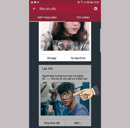 Chọn mẫu có sẵng