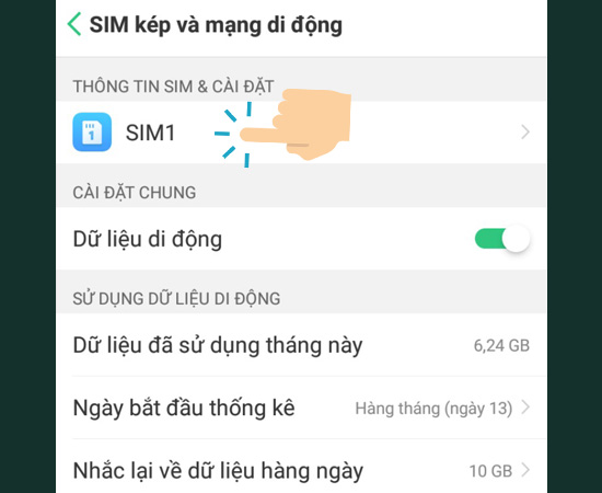 Bước 4: Chọn sim lên 3G.