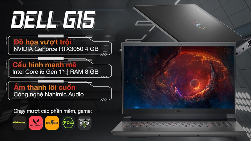 Dell Gaming G15 5511 i5 11400H có cấu hình mạnh mẽ