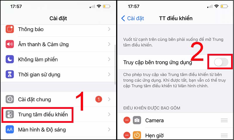 Gạt sang trái nút cạnh Trung tâm điều khiển để vô hiệu hóa