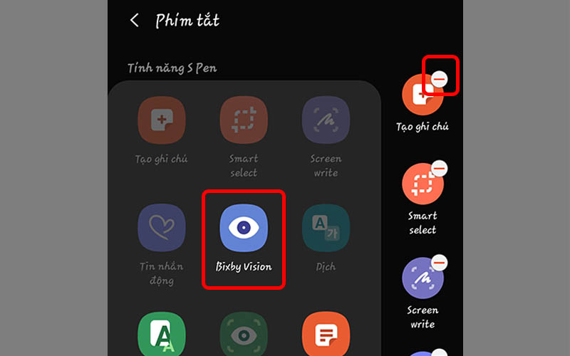 Th&ecirc;m hoặc xo&aacute; ph&iacute;m tắt