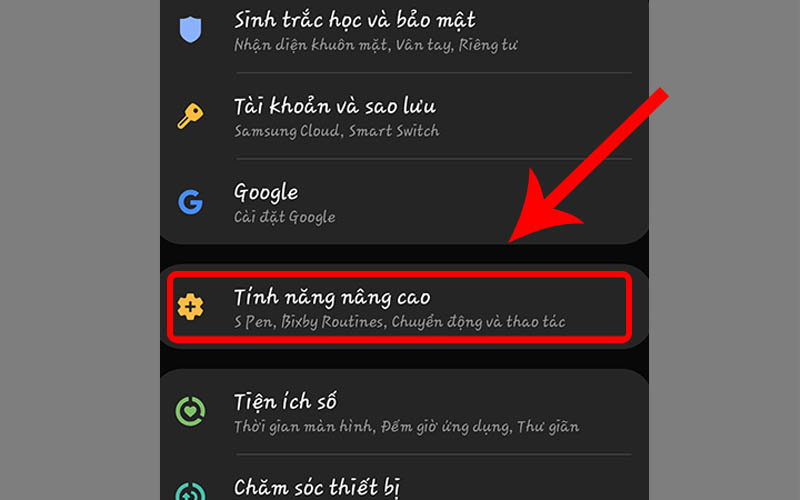 Chọn T&iacute;nh năng n&acirc;ng cao