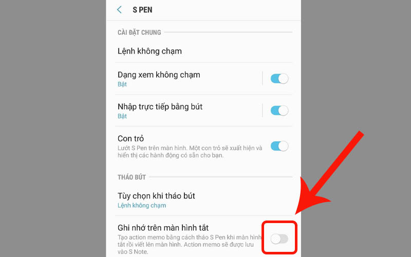 Tắt t&iacute;nh năng th&igrave; chỉ cần gạt thanh ngang sang tr&aacute;i