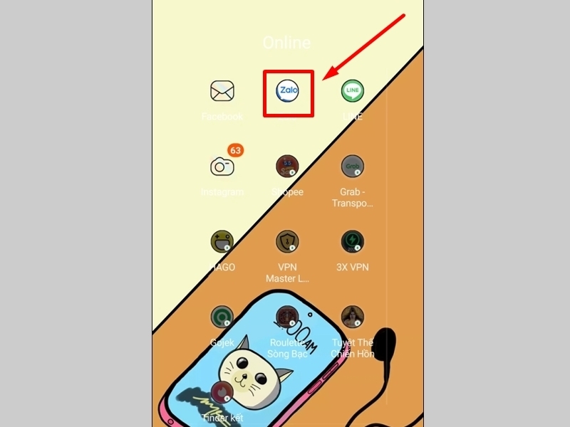 Vào ứng dụng Zalo trên điện thoại của bạn