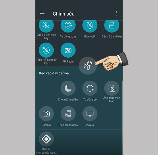 Chạm giữ và kéo đến vị trí mà bạn 