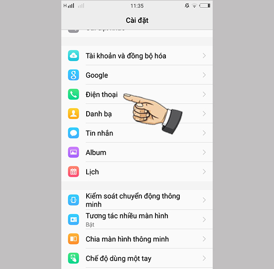 chọn Điện thoại