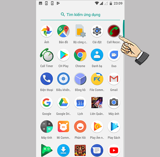 Bước 1: Tải ứng dụng Call Recorder từ CH Play v&agrave; mở ứng dụng l&ecirc;n.
