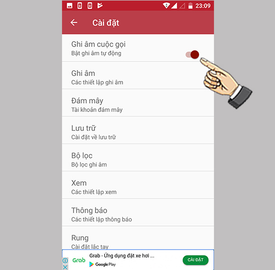 Bước 4: Bật Ghi &acirc;m tự động
