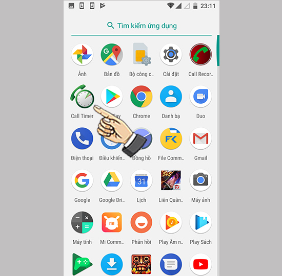 Bước 1: Tải ứng dụng Call Timer từ CH Play và mở ứng dụng lên.
