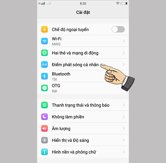 Chọn Điểm phát sóng cá nhân