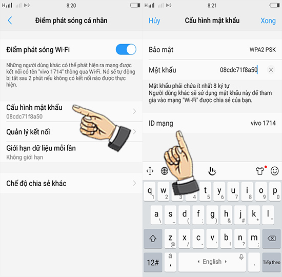 Thiết lập cấu hình wifi.