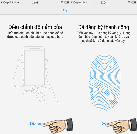 Hoàn thành thiết lập.