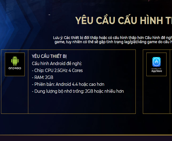 Yêu cầu cấu hình thiết bị Android để chơi được liên quân