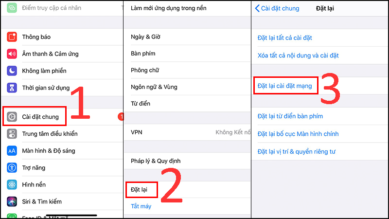  Reset cài đặt mạng