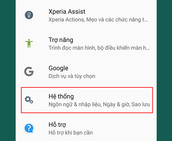 Bước 1: Vào Cài đặt > Chọn Hệ thống.