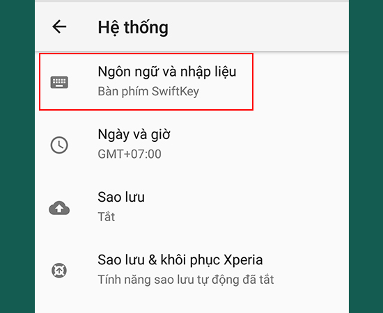 Bước 2: Chọn Ngôn ngữ và nhập liệu.