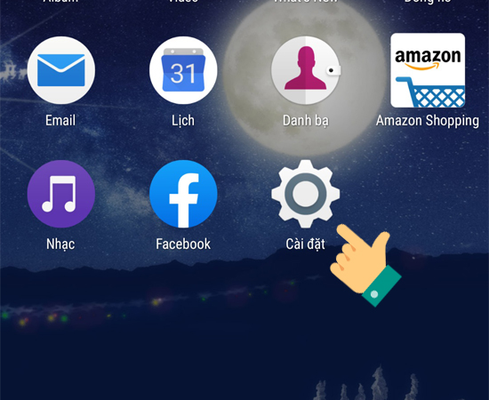 Bước 1: Để k&iacute;ch hoạt t&iacute;nh năng n&agrave;y, bạn h&atilde;y v&agrave;o C&agrave;i đặt.