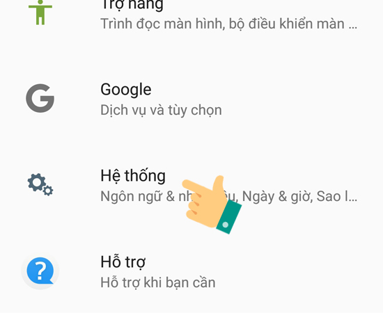 Bước 2: Tiếp theo, k&eacute;o xuống v&agrave; chọn Hệ thống.