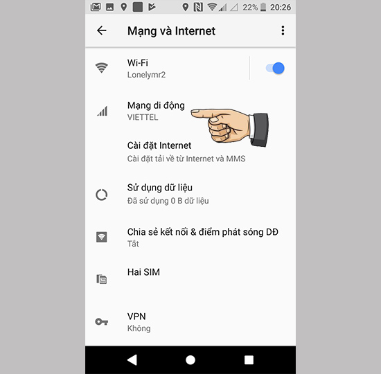 Chọn mạng di động