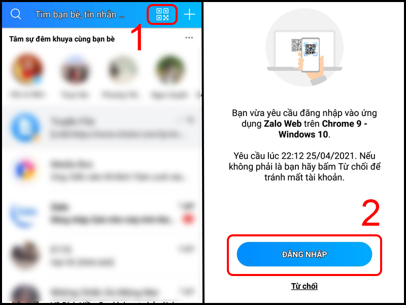 Cách quét mã QR bằng Zalo trên điện thoại
