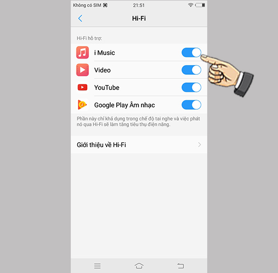 Bước 3: Bật các ứng dụng hỗ trợ. Lưu ý chỉ hỗ trợ khi dùng tai nghe.