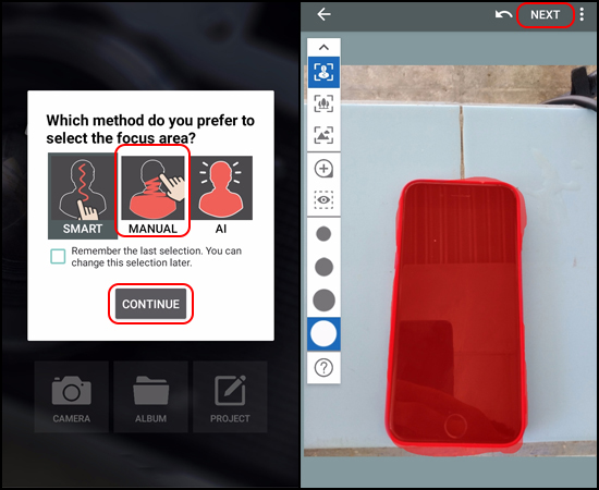 Chọn chế độ chọn v&ugrave;ng để chỉnh sửa