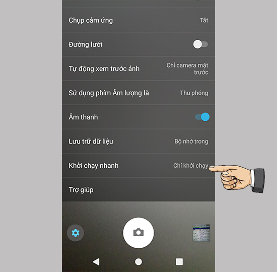 Vào khởi chạy nhanh