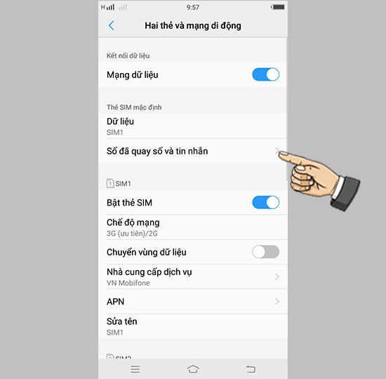Bước 2: Chọn số đã quay và nhắn tin.