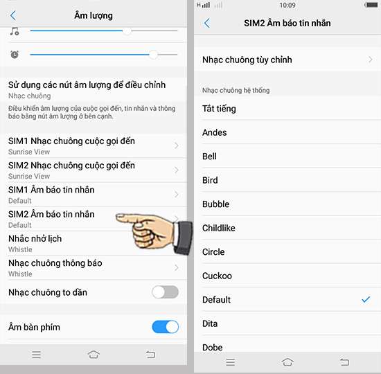 Bước 3: Chọn nhạc chuông Sim 2.