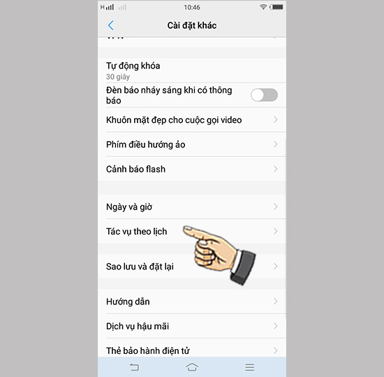 Bước 2: Chọn tác vụ theo lịch.