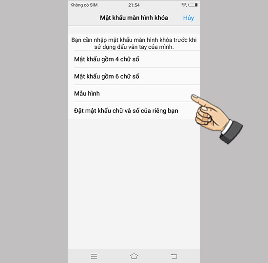 Bước 4: Chọn kiểu mật khẩu dự phòng.