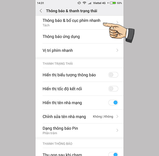 Tùy chọn kết hợp hoặc chia tách