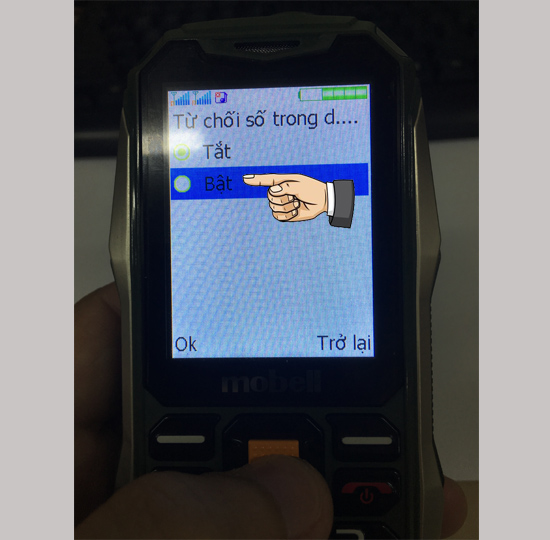 Bật từ chối cuộc gọi