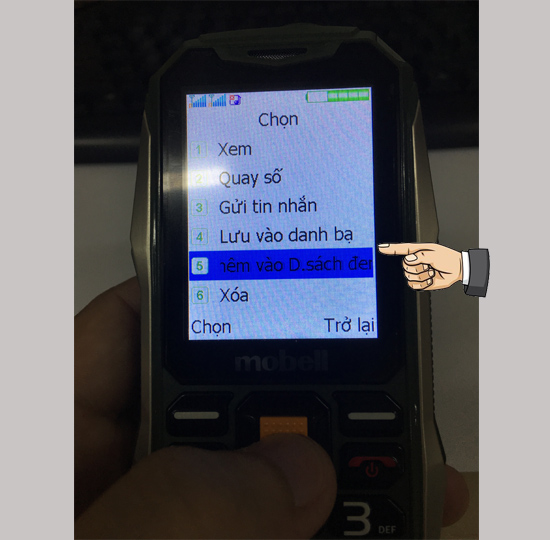 Thêm số thuê bao vào danh sách đen