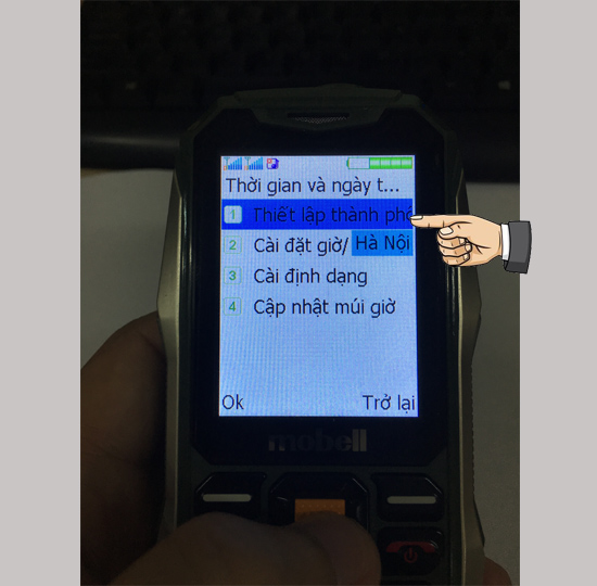 Cài đặt thành phố, múi giờ trước