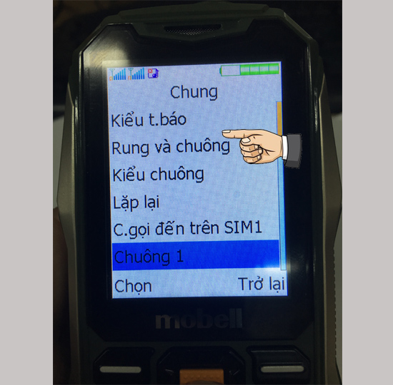 Chọn kiểu thông báo