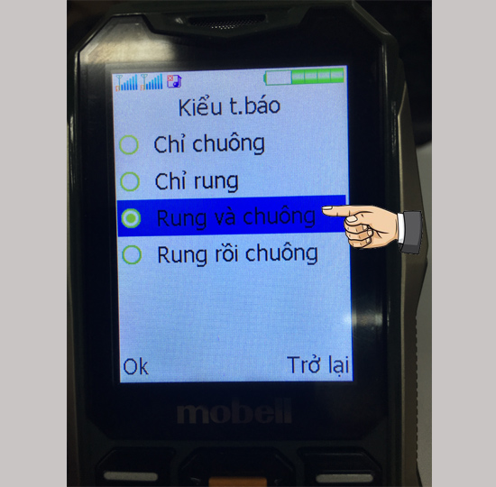 Kiểu thông báo rung và chuông