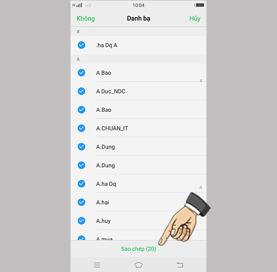 Chọn tất cả và sao chép.