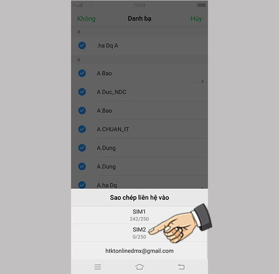 Chọn Sim.