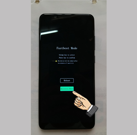 Bước 1: Tắt nguồn hoàn toàn, giữ phím nguồn + AL tăng để vào giao diện recovery.