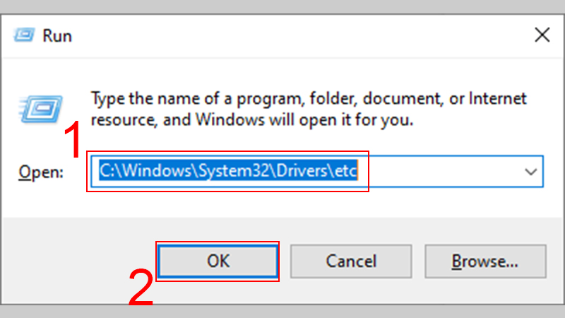 Nhấn tổ hợp Windows + R v&agrave; d&aacute;n đường dẫn v&agrave;o