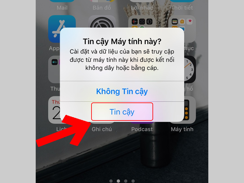 Cho phép tin cậy trên iPhone