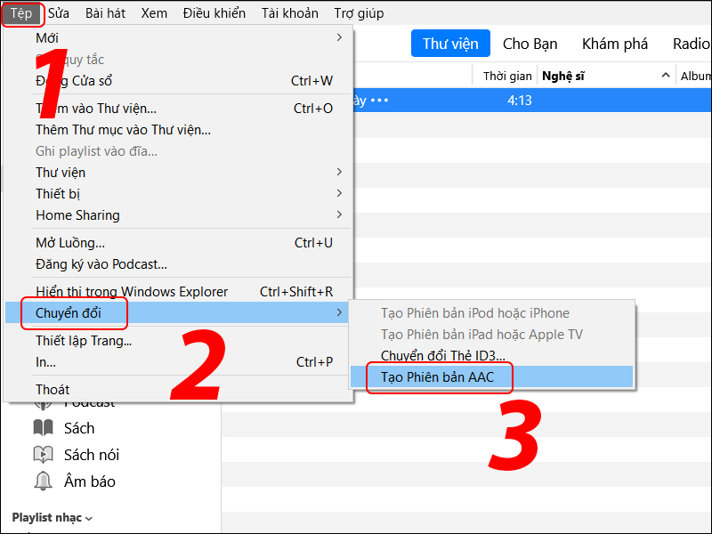 Bước tạo file AAC