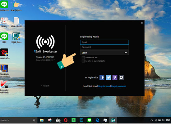 Đăng nhập XSplit Broadcaster