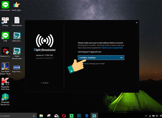 Chọn Confirm Continue