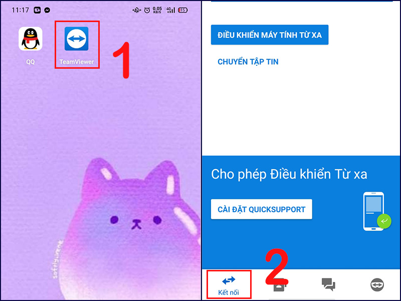 Mở ứng dụng TeamViewer trên điện thoại